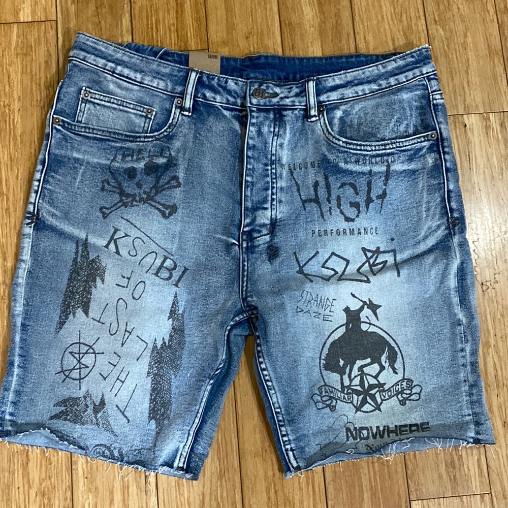 Mens KSUBI denim shorts